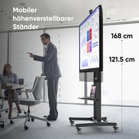 ONKRON TS1891-B Gurulós TV Állvány 50-90 Colos Televíziókhoz - Dönthető, Állítható Magasságú, 100 kg Teherbírású, VESA 800x600 Kompatibilis  2