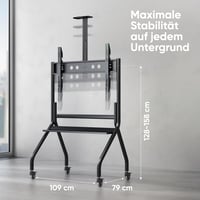 ONKRON TS2080-B Mobil TV Állvány 60-120 Colos Televíziókhoz, 150 kg Teherbírás, Állítható Magasság, VESA 1000x600, Görgős Kerekes TV Tartó F 4