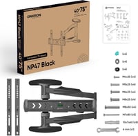 ONKRON NP47-B TV fali tartó 40-75 colos tévéhez, hosszú kar, VESA 100x100-400x400 - fekete 9