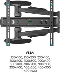 ONKRON NP47-B TV fali tartó 40-75 colos tévéhez, hosszú kar, VESA 100x100-400x400 - fekete 7