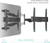 ONKRON NP47-B TV fali tartó 40-75 colos tévéhez, hosszú kar, VESA 100x100-400x400 - fekete 4