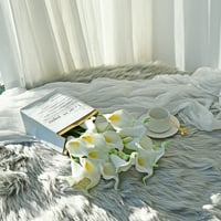 ONLY ART Floare artificială Calla albă, 20 buc. – 34 cm, floare din spumă PU cu tijă flexibilă pentru decorațiuni de nuntă, casă și Ziua Îndrăgostiților 5