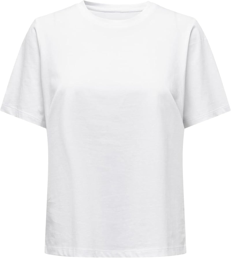 ONLY Női T-Shirt Klasszikus Pamut Póló Nőknek - XS, White