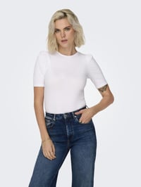 Dámsky top ONLY Onllive Love Puff s rukávmi – biely, veľkosť S 3