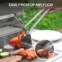 onlyfire 4 részes grillezés szett - fogó, spatula, húsvilla, kefe hosszú nyéllel 4
