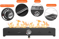 onlyfire 72 cm Gázos Kerti Tűzasztal 6,5 kW Propán Lávakővel 3