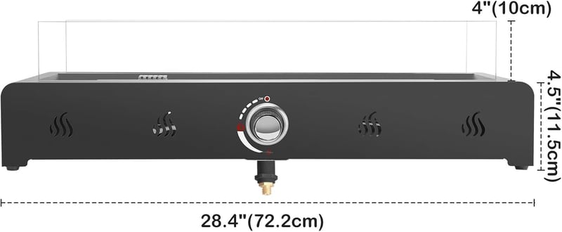 onlyfire 72 cm Gázos Kerti Tűzasztal 6,5 kW Propán Lávakővel