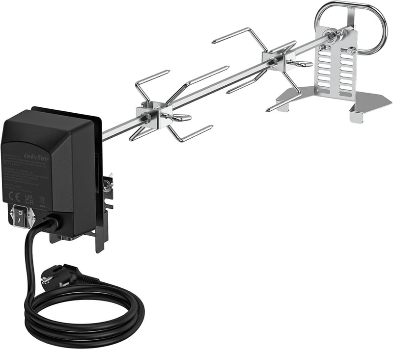 Onlyfire 73 cm-es rozsdamentes forgónyárs szett elektromos motorral gázgrillhez