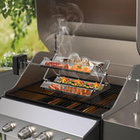 onlyfire BRK-6026 Súprava nerezového otočného grilovacieho koša so šesťuholníkovými otvormi – pre grily s veľkosťou 18" a viac, na zeleninu a mäso 7