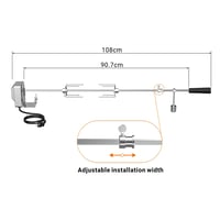 onlyfire BRK-6031 Univerzális Krómozott Grillnyárs Szett, 90 cm Forgónyárs, 2 Hústű, Rozsdamentes Acél Motor, 220-240V 2