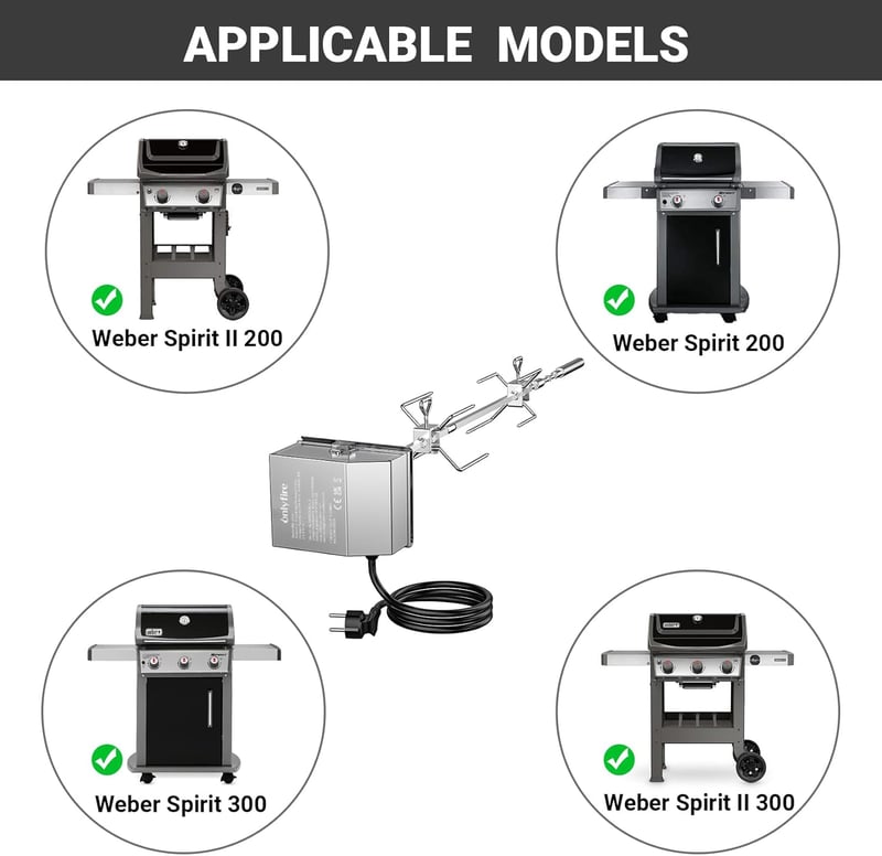 Onlyfire BRK-6045 rozsdamentes grillnyárs szett Weber Spirit 200/300 gázgrillhez