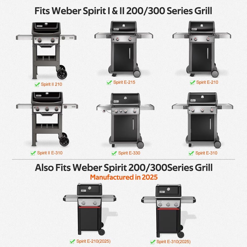 Onlyfire BRK-6045 rozsdamentes grillnyárs szett Weber Spirit 200/300 gázgrillhez
