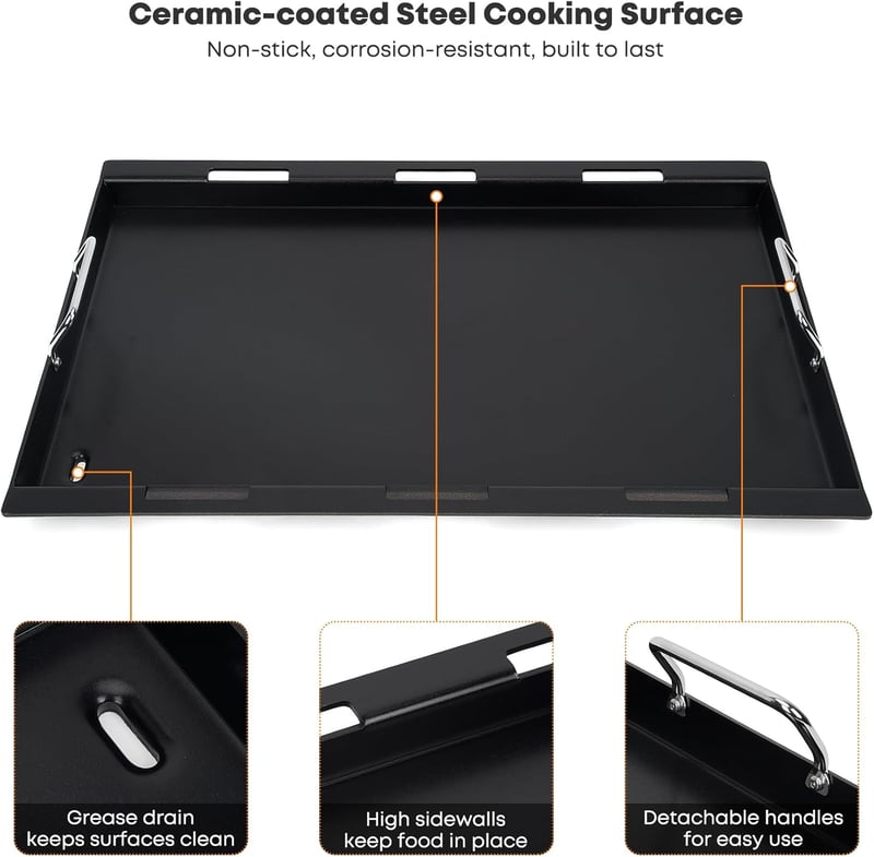 onlyfire Grill Plancha Weber Genesis II 300 sorozathoz, kerámia bevonattal, 67x47,5 cm
