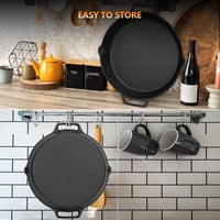 onlyfire Öntöttvas Grillserpenyő 35cm Dupla Füllel és Kiöntővel Gázgrillhez 6