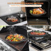 onlyfire Öntöttvas Grillserpenyő 35cm Dupla Füllel és Kiöntővel Gázgrillhez 3