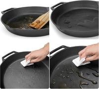 onlyfire Öntöttvas Grillserpenyő 35cm Dupla Füllel és Kiöntővel Gázgrillhez 7