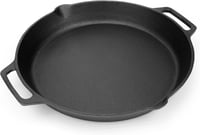 onlyfire Öntöttvas Grillserpenyő 35cm Dupla Füllel és Kiöntővel Gázgrillhez 1