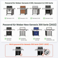 onlyfire Plancha grilovacia platňa pre plynové grily Weber Genesis II 300 Series, nehrdzavejúca oceľ, s odnímateľnou rukoväťou, modely 310, 315, 335, 340, 67 x 47,5 cm 5