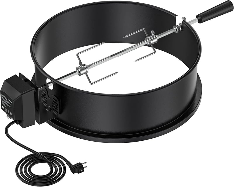 Onlyfire BRK-6009 Rotisserie forgónyárs szett motorral Weber 47 cm-es grillhez - zománcozott fekete