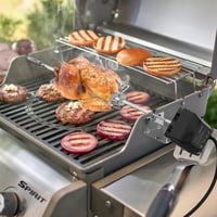 Set de frigărui pentru grătar din oțel inoxidabil onlyfire pentru grătarele pe gaz Weber Spirit I și II seria 200/300, 2 clești pentru carne, motor 220V-240V, suport pentru motor. 5