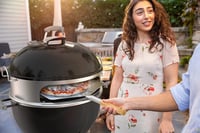 Set de copt pizza din oțel inoxidabil onlyfire, inel pentru pizza pentru grătar tip kettle Weber de 57 cm, pentru grătar cu cărbuni 5