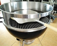 Set de copt pizza din oțel inoxidabil onlyfire, inel pentru pizza pentru grătar tip kettle Weber de 57 cm, pentru grătar cu cărbuni 8