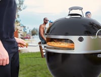 Set de copt pizza din oțel inoxidabil onlyfire, inel pentru pizza pentru grătar tip kettle Weber de 57 cm, pentru grătar cu cărbuni 7