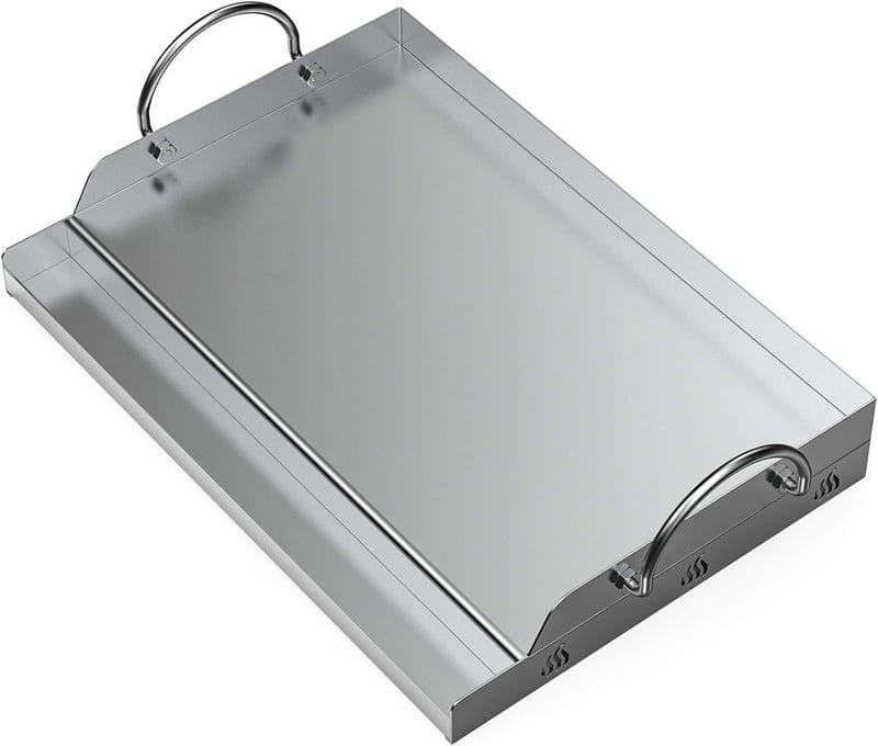 onlyfire Rozsdamentes Acél Plancha Grillezőlap 51x32 cm Gázgrill és Széngrillhez