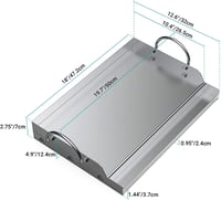onlyfire Rozsdamentes Acél Plancha Grillezőlap 51x32 cm Gázgrill és Széngrillhez 3
