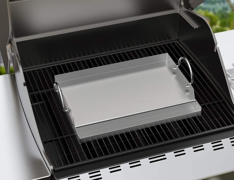 onlyfire Rozsdamentes Acél Plancha Grillezőlap 51x32 cm Gázgrill és Széngrillhez