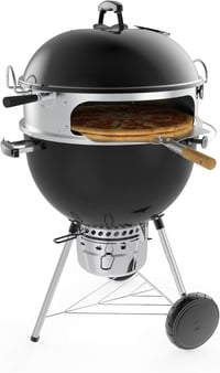 Onlyfire rozsdamentes acélból készült pizzagyűrű szett rotisszériás nyárssal Weber 57cm-es grillhez 6