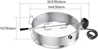 Onlyfire rozsdamentes acélból készült pizzagyűrű szett rotisszériás nyárssal Weber 57cm-es grillhez 4