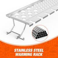 onlyfire Rozsdamentes Melegítő Rács Weber Spirit 300 Sorozathoz, 2in1 Csirkecomb Grill Állvány - 57×17×10cm 6