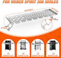 onlyfire Rozsdamentes Melegítő Rács Weber Spirit 300 Sorozathoz, 2in1 Csirkecomb Grill Állvány - 57×17×10cm 2