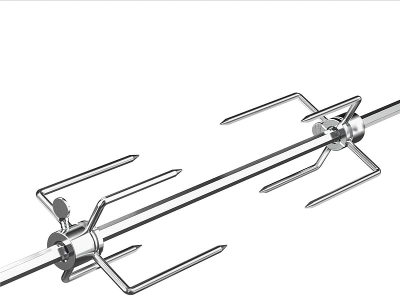 Onlyfire Univerzális Grillnyárs Készlet 120 cm - 4 Húsnyárssal és Rozsdamentes Acél Motorral, 220-240V, Forgónyárs Grillezéshez