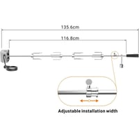 Onlyfire Univerzalni set ražnja za roštilj 120 cm - s 4 ražnjića i motorom od nehrđajućeg čelika, 220-240V, rotirajući ražanj za roštiljanje 2
