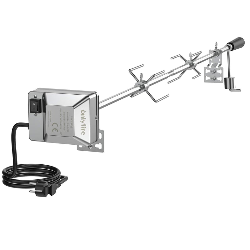onlyfire Univerzalni set za roštilj s ražnjem - 45" šesterokutna šipka, električni motor, nosivost 18 kg, vodootporni prekidač, automatska rotacija