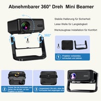 ONOAYO 4K Mini Projektor 25000 Lumen WiFi6 Bluetooth Otthoni Moziba 8