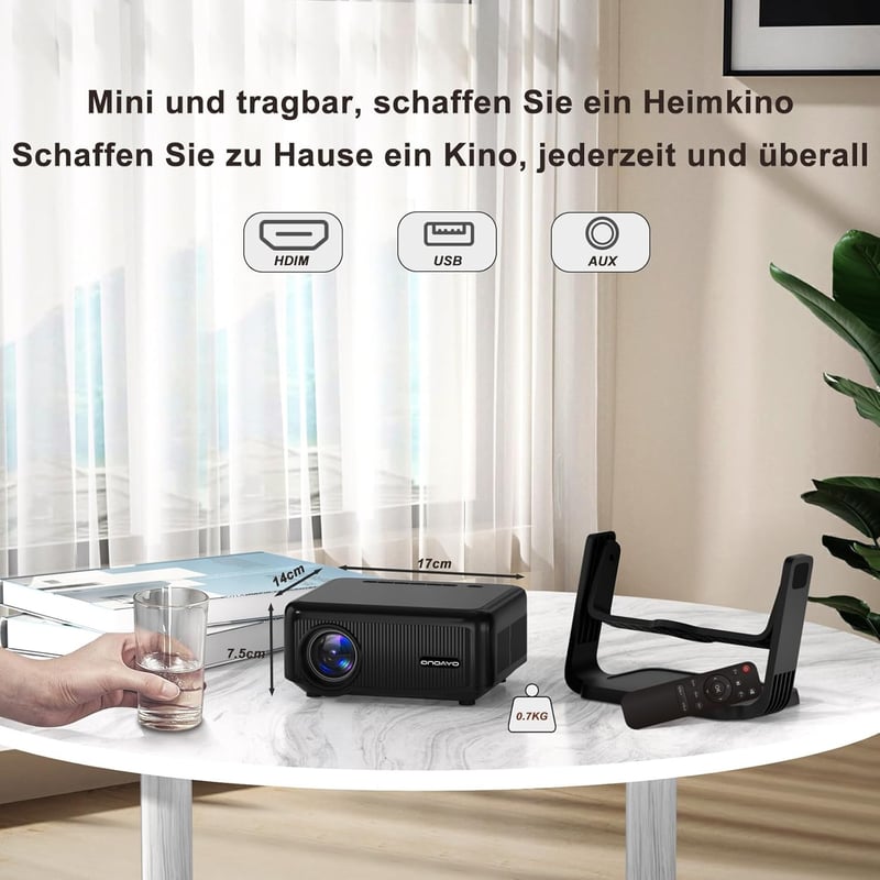ONOAYO 4K Mini Projektor 25000 Lumen WiFi6 Bluetooth Otthoni Moziba
