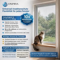 ONPIRA Sieťka proti hmyzu na okno zo sklených vlákien 120x120 cm Sivá sieťka proti hmyzu a komárom na balkón a okno priedušná ochrana proti hmyzu 5