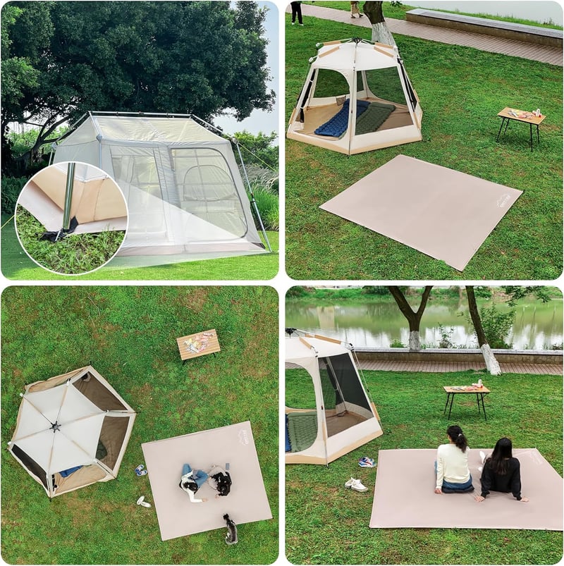 ONTYZZ vízálló sátortalp ultralight tarpaulin eyelets-sel kempinghez, 1.5x2.2m