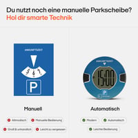 Disc de parcare electronic OOONO P-DISC NO1, ceas de parcare digital automat pentru mașină, cu aprobare KBA conform StVO 5