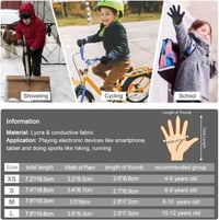 OOPOR Gyerek Kesztyű Téli Meleg Fleece Bélés Érintőképernyős Csúszásmentes Kerékpáros Kék 4-6 Év Fiúknak Lányoknak 6