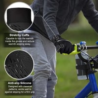 OOPOR Gyerek Kesztyű Téli Meleg Fleece Bélés Érintőképernyős Csúszásmentes Kerékpáros Kék 4-6 Év Fiúknak Lányoknak 2