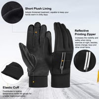 OOPOR Kerékpáros Kesztyű Férfi Érintőképernyős Téli Kesztyű Unisex Szélálló Csúszásmentes Futás Bicikli Fitness Motoros MTB 3
