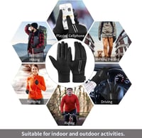 OOPOR Kerékpáros Kesztyű Férfi Érintőképernyős Téli Kesztyű Unisex Szélálló Csúszásmentes Futás Bicikli Fitness Motoros MTB 7