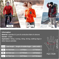 OOPOR Kerékpáros Kesztyű Férfi Érintőképernyős Téli Kesztyű Unisex Szélálló Csúszásmentes Futás Bicikli Fitness Motoros MTB 6