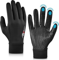 OOPOR Téli Kerékpáros Kesztyű Férfi Érintőképernyős Vízálló Szélálló Fekete Unisex Futó Kesztyű Outdoor Sport MTB Motor 1