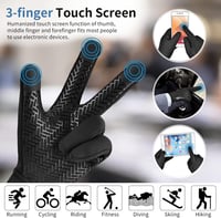 OOPOR Téli Kerékpáros Kesztyű Férfi Érintőképernyős Vízálló Szélálló Fekete Unisex Futó Kesztyű Outdoor Sport MTB Motor 2