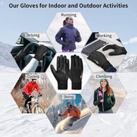 OOPOR Téli Kerékpáros Kesztyű Férfi Érintőképernyős Vízálló Szélálló Fekete Unisex Futó Kesztyű Outdoor Sport MTB Motor 6